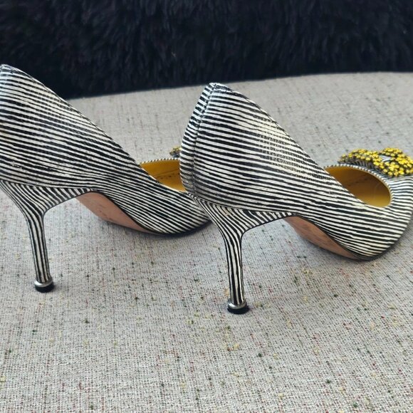 Manolo Blahnik Women Heels Sandal Crystal-embellished Pumps Shoes Italy Size 35 - Picture 7 of 12